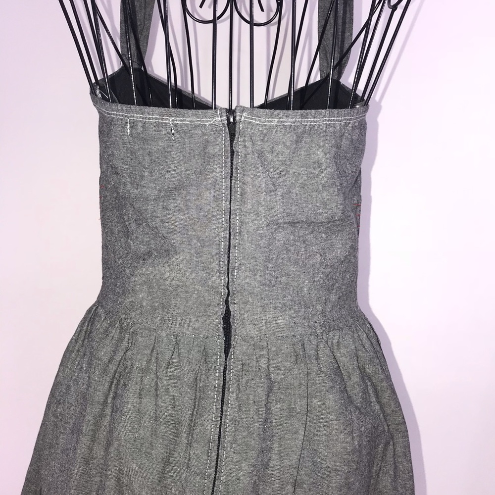 Ruby Rox Women's Junior Halter Backless Mini Fit & Flare Gray Dress Size 5 NWOT - Picture 8 of 8